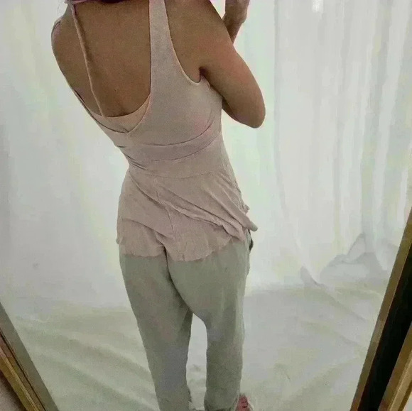 Free people violet lavender scoop Is neck softing top summer yoga lounge sleep - Picture 4 of 8